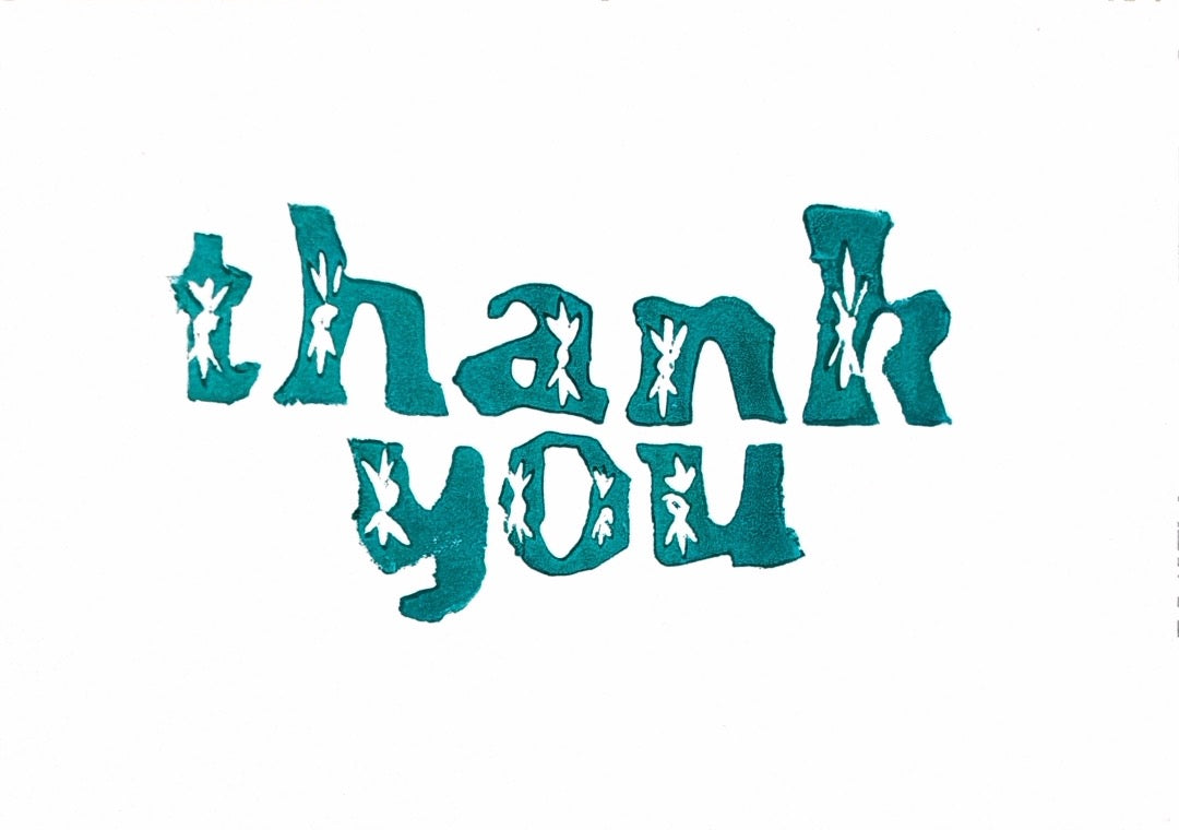 Thank you Lino print card