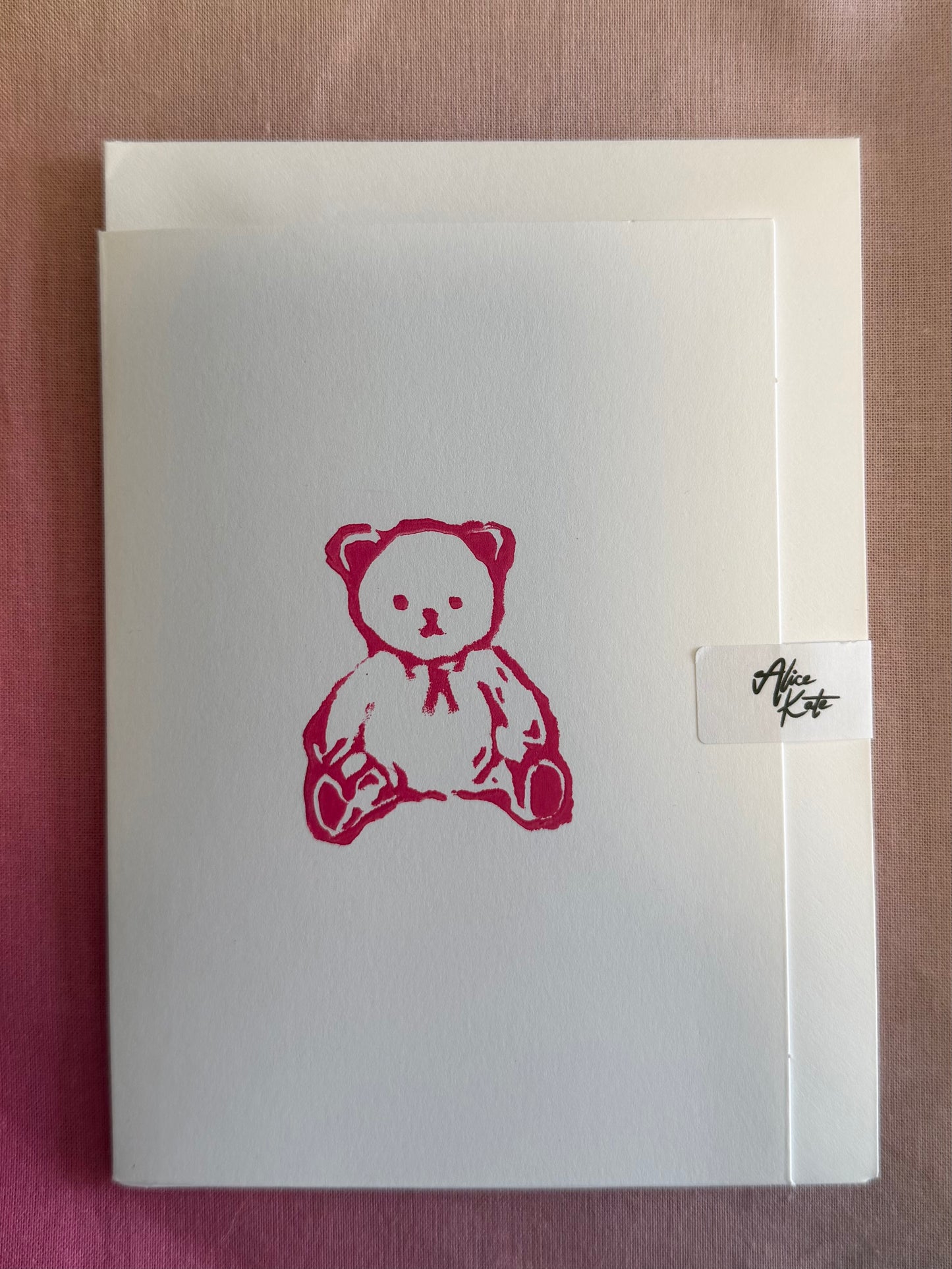 Pink bear card